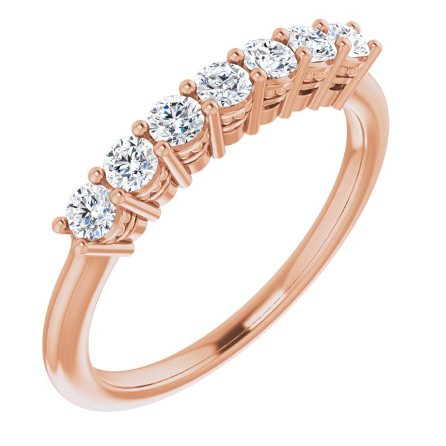 0.42 ct. Round Cut Diamond Wedding Band 7 Stone Anniversary Ring-VIRABYANI